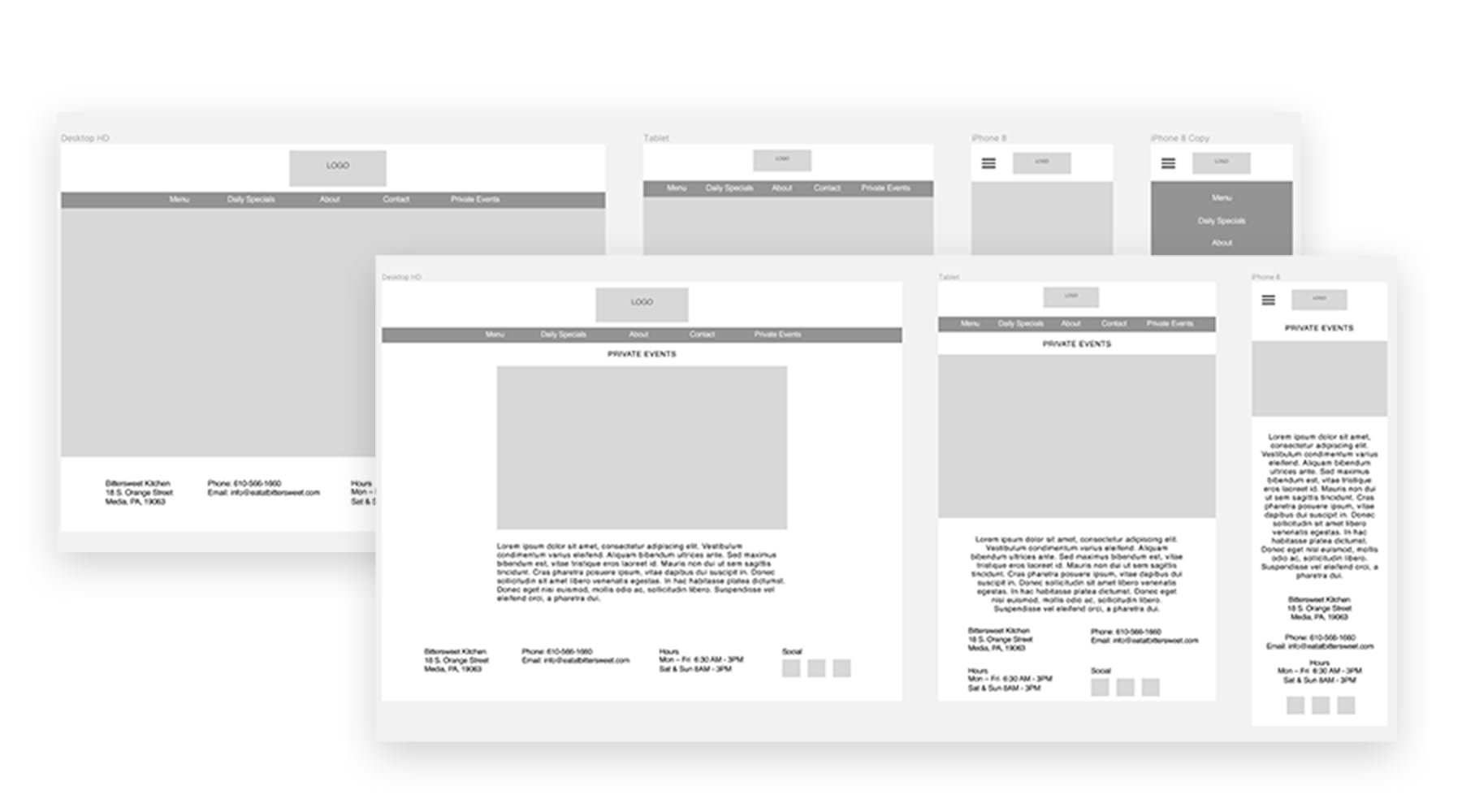 Bittersweet Wireframes